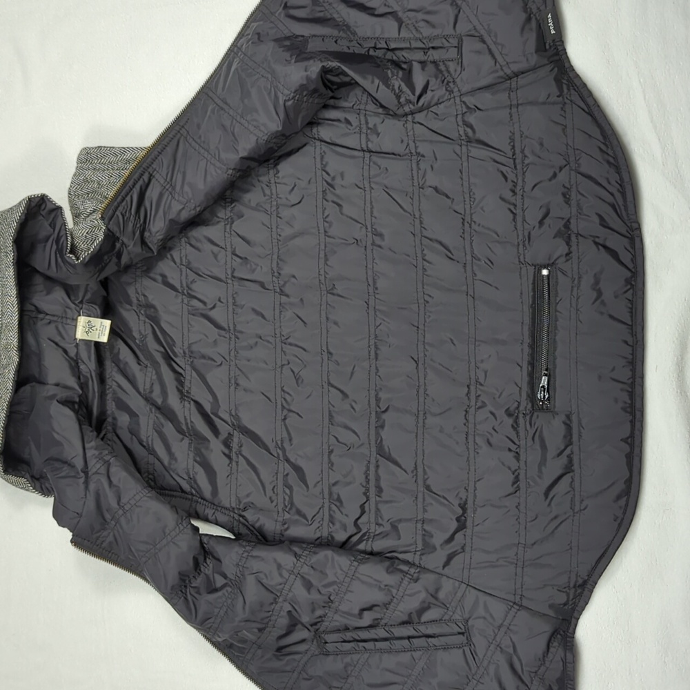 Prana Sadi Full Zip Reversible Hooded Puffer‎ Vest Herringbone Tweed Womens Med - Picture 6 of 7
